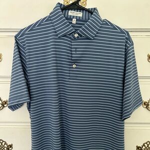 Men's Striped Polo Shirt - Blue